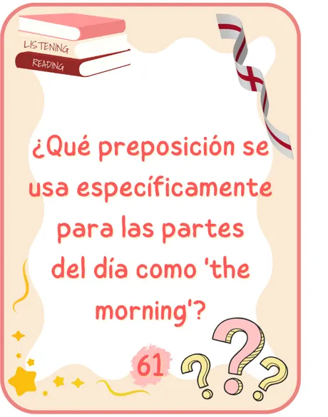 Tarjeta de activación gramatical con una pregunta de repaso