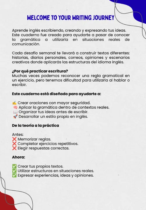 Introducción del cuaderno de escritura